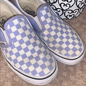 periwinkle checkered vans